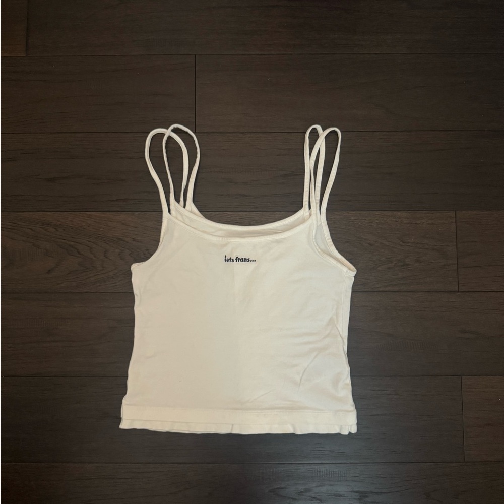 Elegant White Double Strap Tank Top